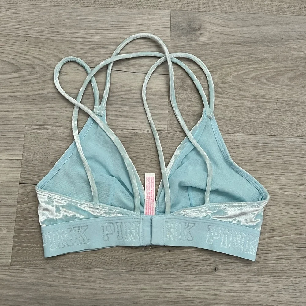 VS Pink Crushed Velvet Bralette - Picture 3 of 6